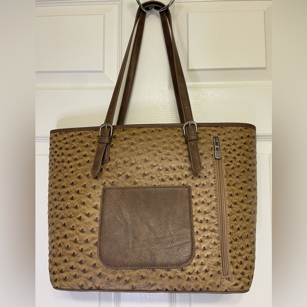 Montana West Concealed Carry Ostrich Print Tote-NWOT - Picture 2 of 8